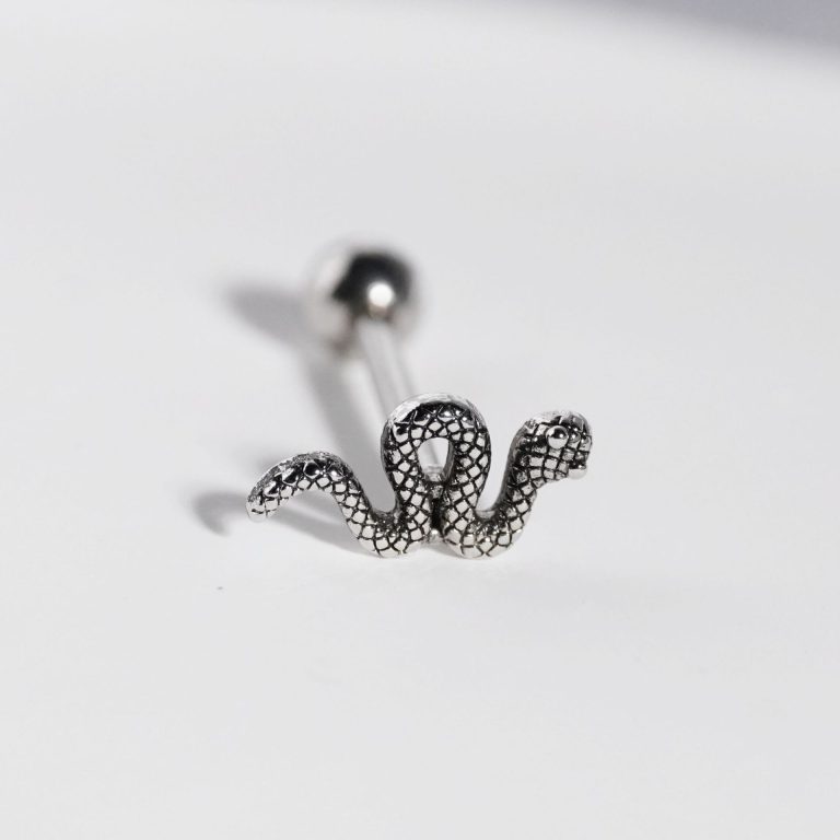 Small snake tongue nail stainless steel niche European and American tongue ring - Image 7
