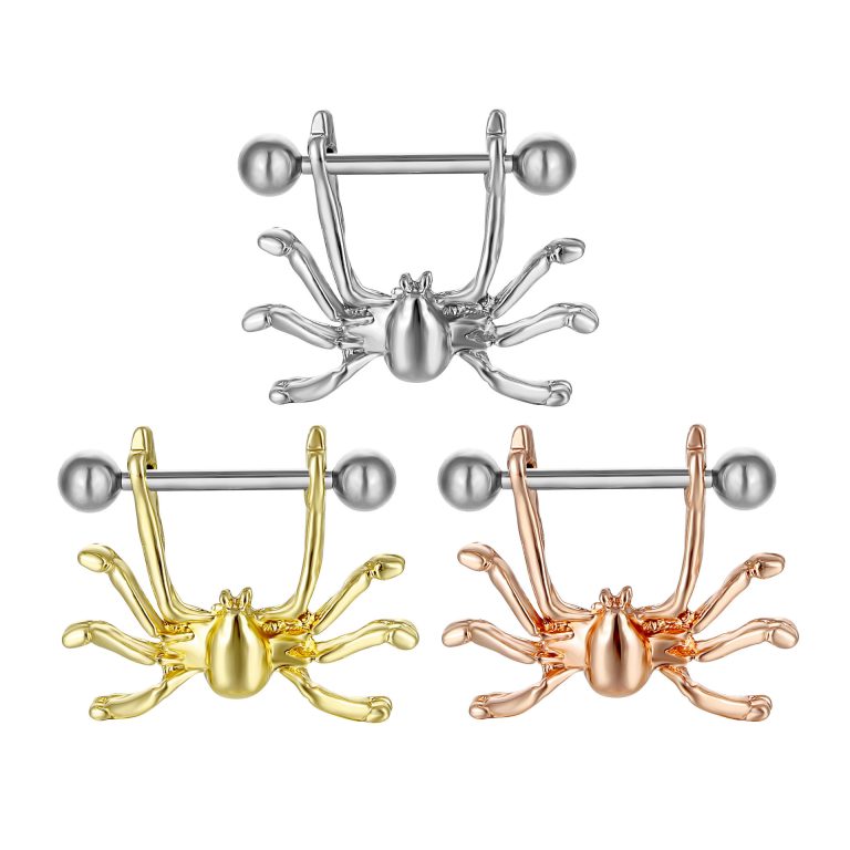Cross-border e-commerce human body puncture jewelry 316 medical Steel Spider nipple breast nail breast ring factory direct supply