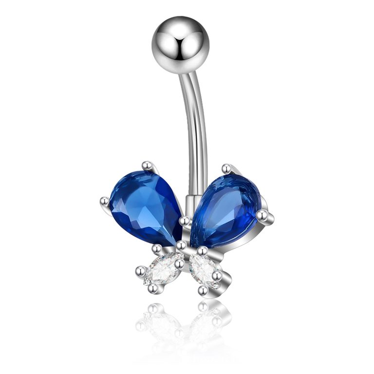 European and American style body piercing jewelry hollow heart butterfly pendant navel nail 316 stainless steel navel buckle navel ornaments - Image 6