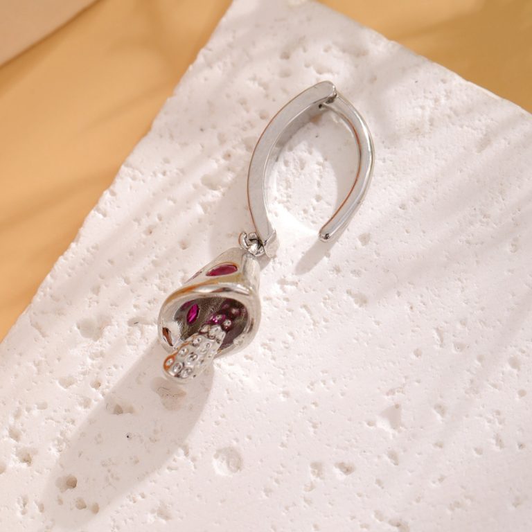 Europe and the United States cross-border popular personality mushroom copper inlaid zircon belly button ring belly button puncture jewelry - Image 4