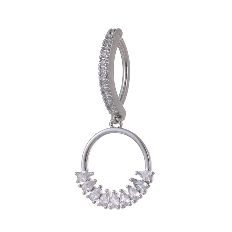 New creative design geometric ring copper inlaid zircon navel ring navel buckle puncture jewelry manufacturers direct supply - Image 5