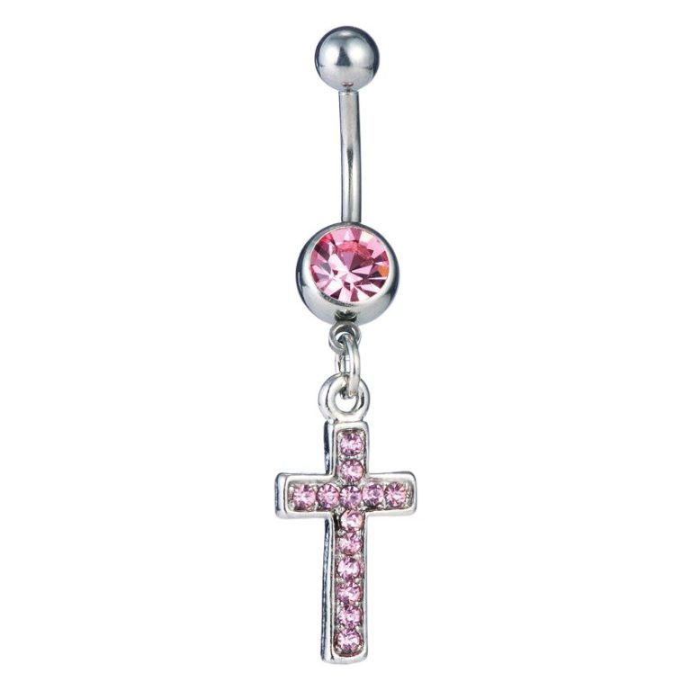 commodity hot-selling puncture jewelry stainless steel nail diamond cross pendant belly button belly button ring
