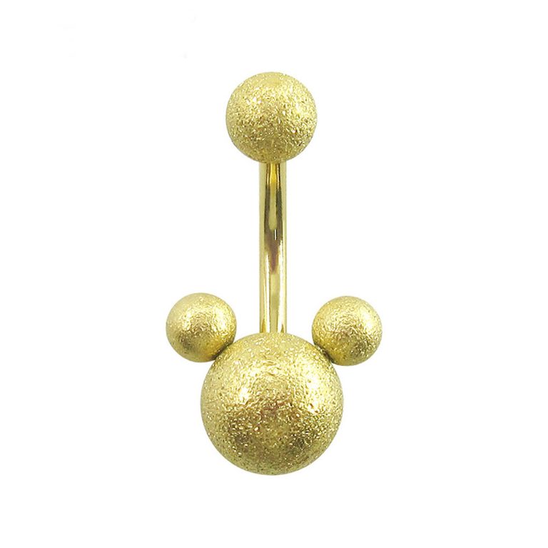 European and American body piercing jewelry frosted navel buckle stainless steel navel ring animal head steel bead navel nail - Image 3
