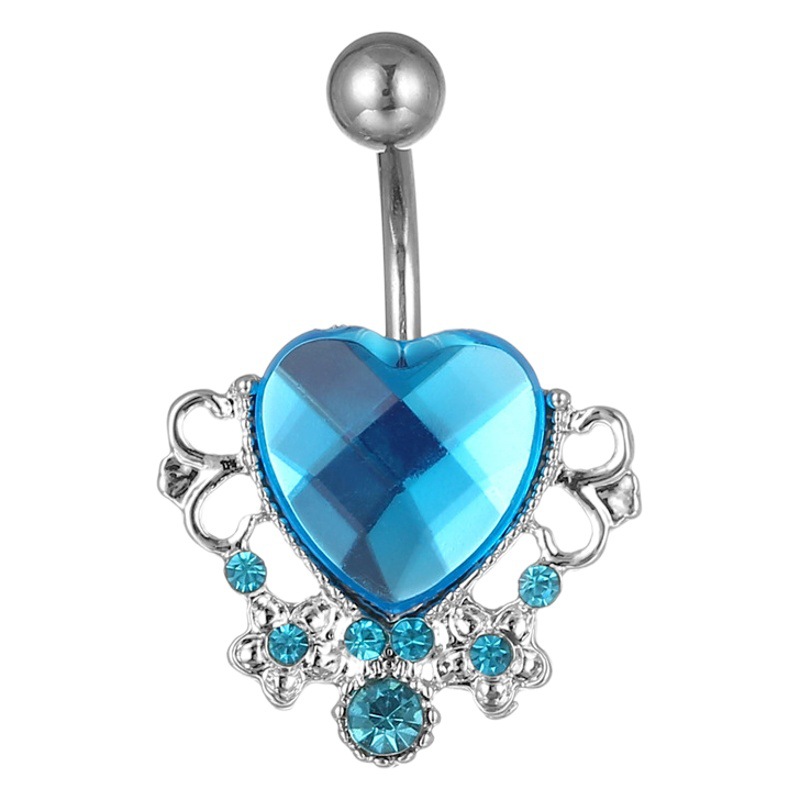 European and American goods with love diamond navel ring navel nail piercing jewelry