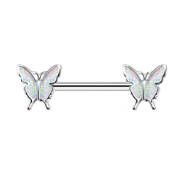 European and American Cross-border Products Spot Oil Dropping Butterfly Rings Stainless Steel 316 Straight Puncture Jewelry Chest Decorative Nails - Image 5