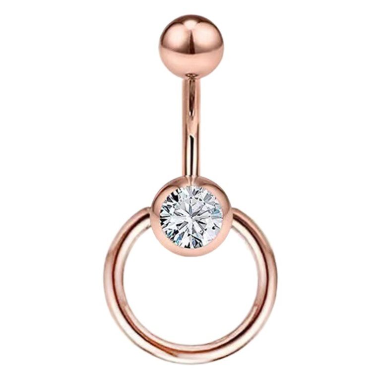 European and American body piercing jewelry diamond with round navel ring fashion navel buckle ring stainless steel navel nail
