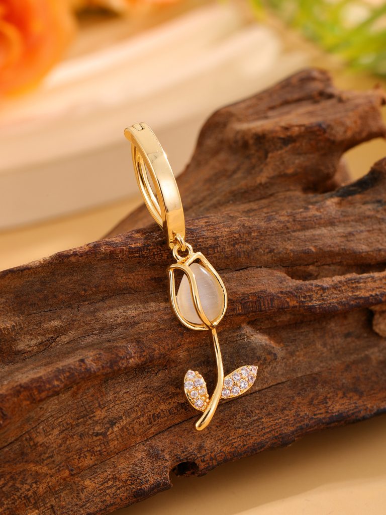 New Tulip Light Luxury High-end Pendant Navel Ring Copper Micro-inlaid Zircon Navel Buckle - Image 6