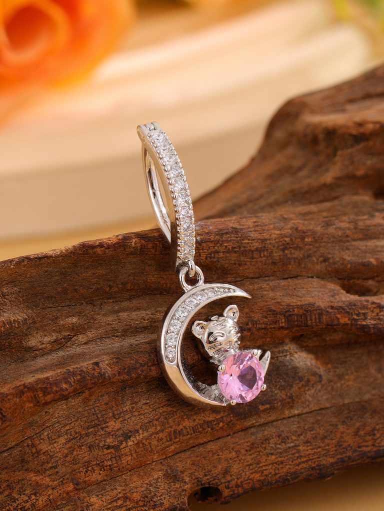 2023 new 12 zodiac tiger copper inlaid zircon cold wind high sense belly button belly button ring puncture jewelry - Image 6