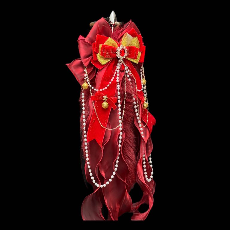 Western style 40CM dark red fox real fur tail butt plug SM sex toys handmade bow Palace Bell - Image 3