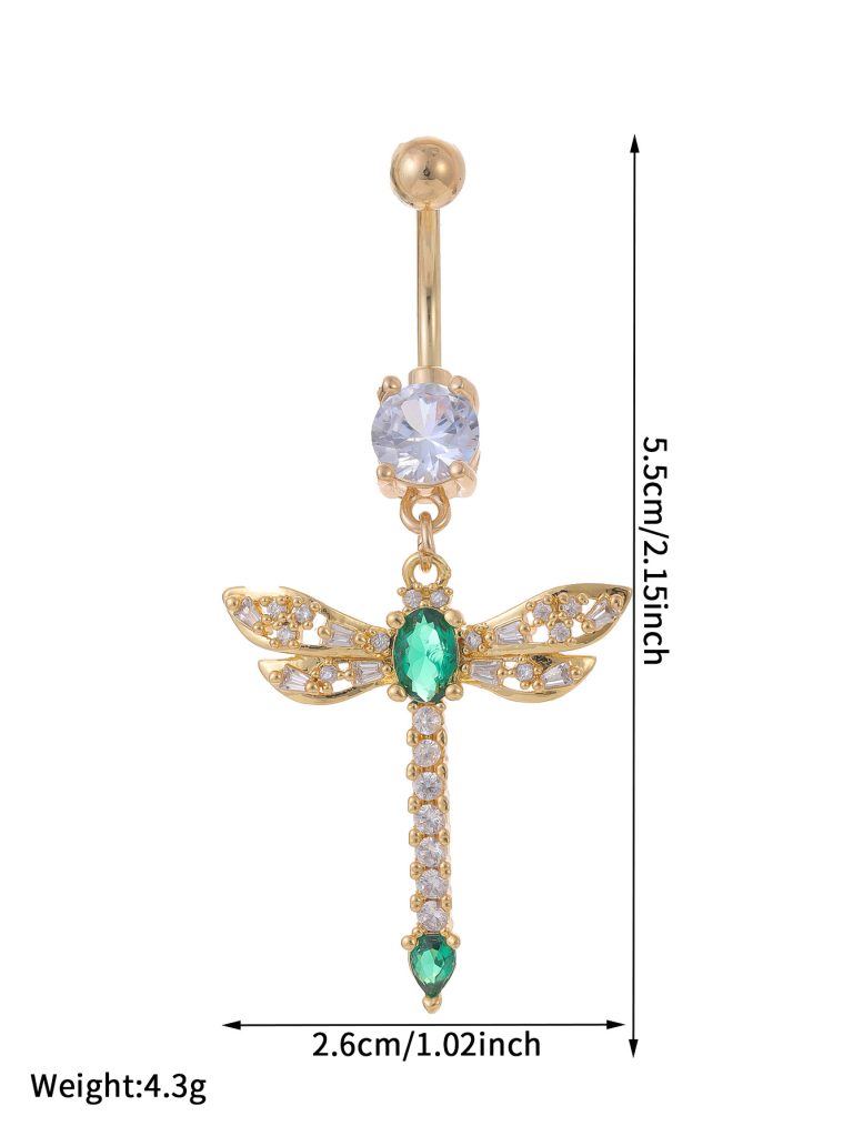 Dragonfly Navel Jewelry Fashion Diamond-encrusted Shiny Navel Nail High-grade All-match Body Piercing Jewelry - Image 6