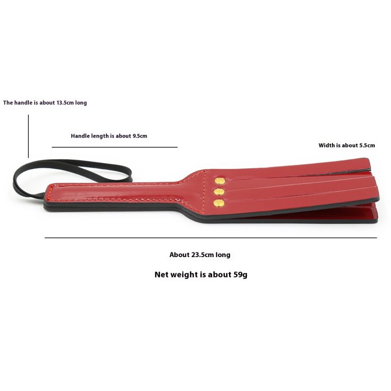 adult supplies bright leather Pat black flirting toy women's Pat Beard leather Pat - Image 6