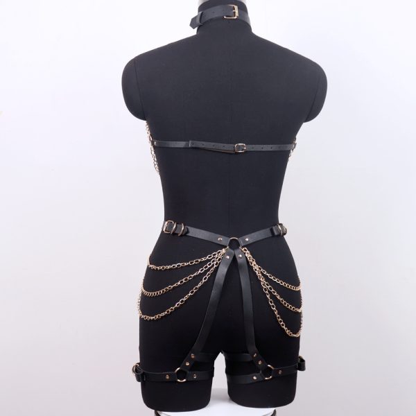 Adult sex toys SM leather bondage suit SM wear harness sexy bundled sex toys - Image 3