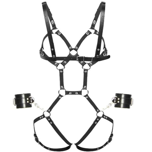 SM alternative bundle props adult sex toys leather bondage eye collar suit - Image 5