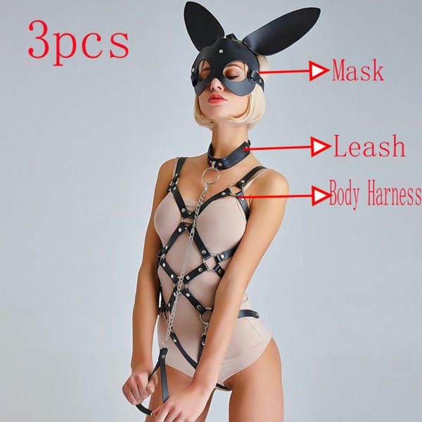SM alternative bundle props adult sex toys leather bondage eye collar suit - Image 9