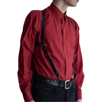 Trendy men's leather leather belt belt cool men Joker fashion punk belt leather shoulder belt a generation of hair
