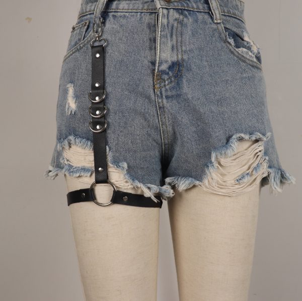 Cross-border European and American punk round thigh ring jewelry foot ring non-slip adjustable elastic buckle leg cover wholesale - Image 9