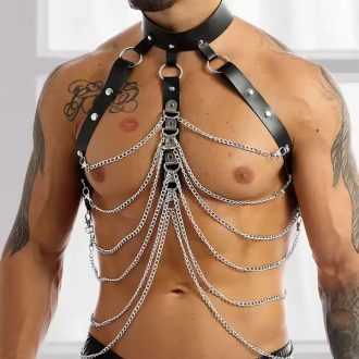 Men's sexy binding belt SM men's chain production bar performance clothing accessories new fashion chest belt