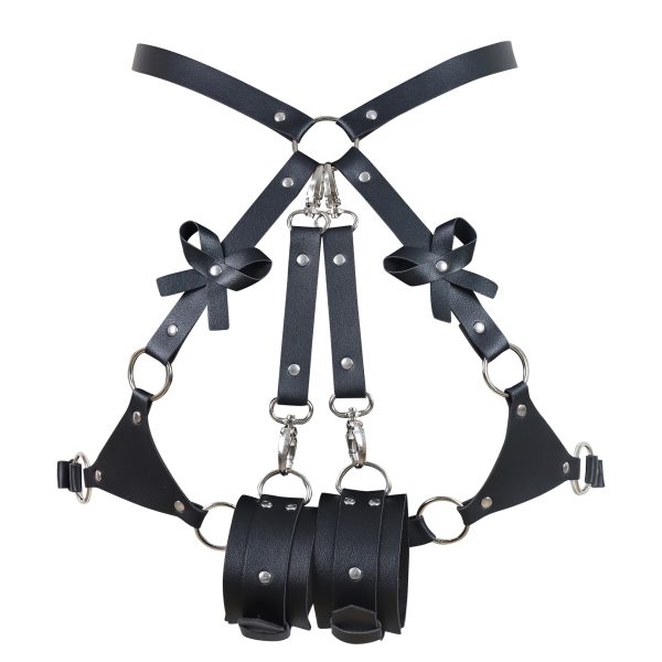 Adult sex toys props leather bondage clothing SM wear harness sexy bondage sex toys - Image 4