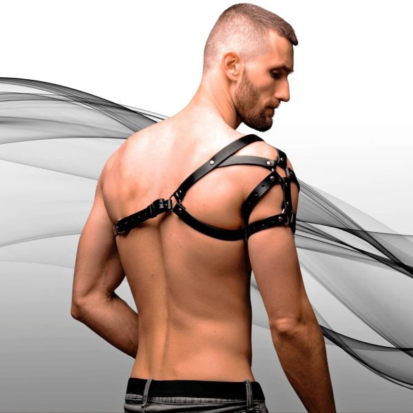 Body Fascination with Leather Control Chest Men's Leather Corset leather harness men - Image 4