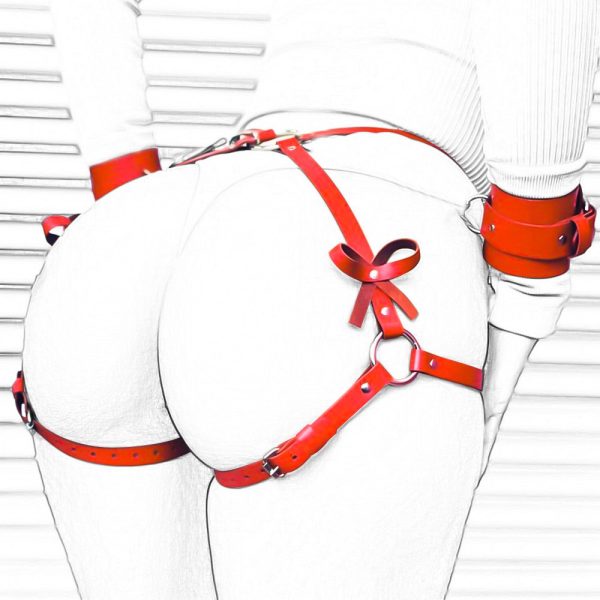 Sm Flirting Passion Sex Props Women Wear Hip Kao Leather One-piece Pants Bound Bracelet Belt - Image 18