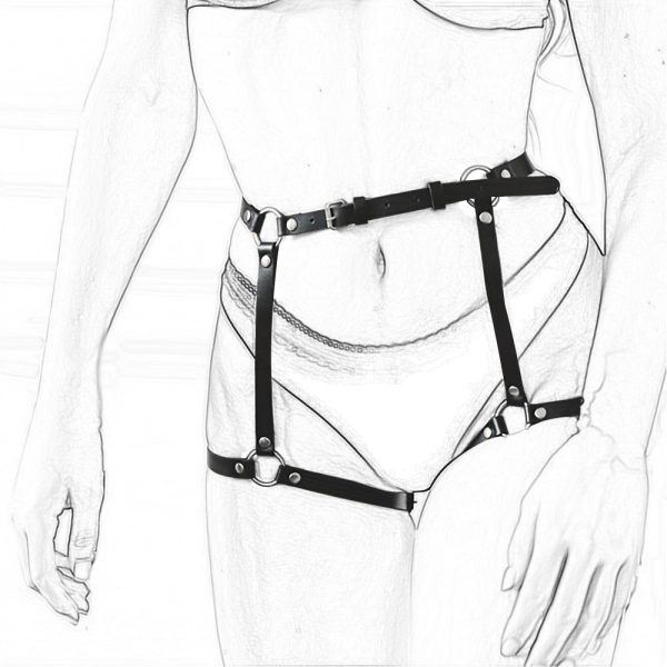Sexy leather hip belt leg ring bow binding underwear adult sexy handcuffs matching factory direct supply - Image 3