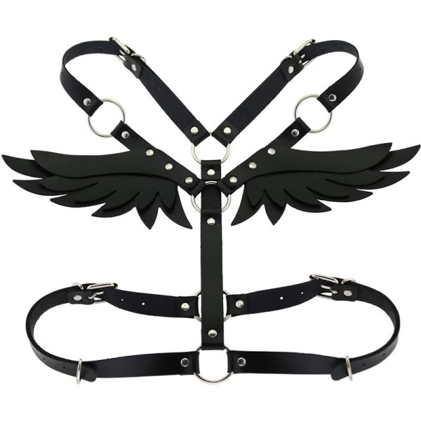 New European and American Leather Angel Wings Strap Set Women's Leather Products Chain Restraint Body Strap Shoulder Strap Belt Belt - Image 6