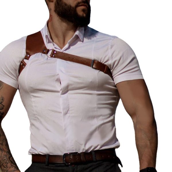 Trendy Personalized Strap Belt Restraint Leather Waist Seal Punk Style One-piece Men's Shirt Accessories Outer Wear - Image 5