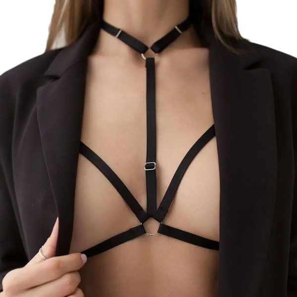 Hot Sale Fashion Stretchy Strap Bra Sexy Solid Color Hollow Camisole Vest Stretchy Garter Belt - Image 5