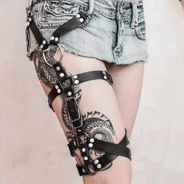 Cross-border European and American punk round thigh ring jewelry foot ring non-slip adjustable elastic buckle leg cover wholesale - Image 4