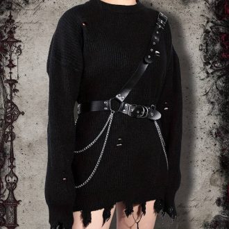 Military wind chain diagonal belt concave shape personality chain shoulder belt waist seal strap a generation of hair