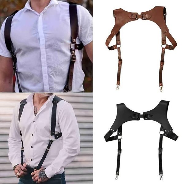 new hot fashion Men's strap decorative belt pu leather adjustable British casual strap - Image 3