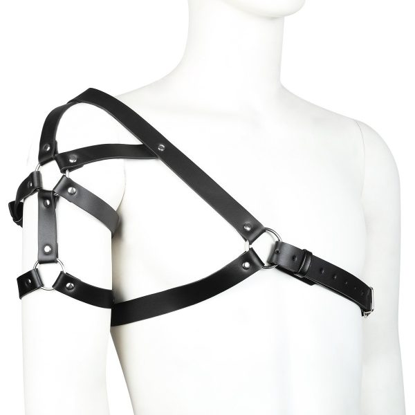 Body Fascination with Leather Control Chest Men's Leather Corset leather harness men - Image 5