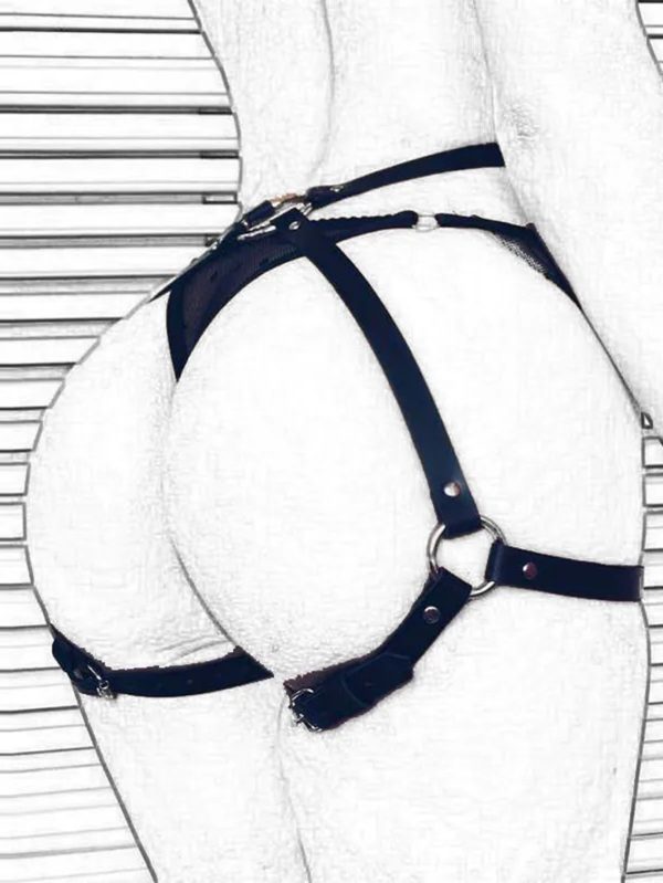 Punk trendy binding belt hot selling sexy strap joker hip hop SM corset leather corset leg cover suit - Image 13