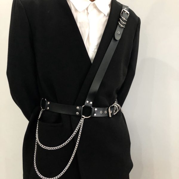 Military wind chain diagonal belt concave shape personality chain shoulder belt waist seal strap a generation of hair - Image 2