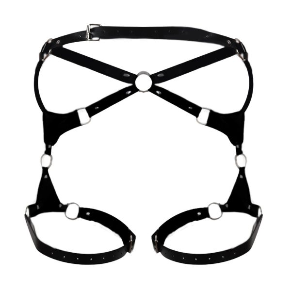 Punk trendy binding belt hot selling sexy strap joker hip hop SM corset leather corset leg cover suit - Image 5