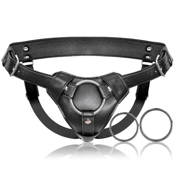 Sexy sm leather wear hollow penis adjustable pull up diaper unisex sex toys - Image 5