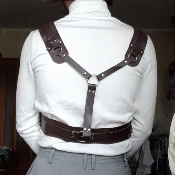 Men's leather bondage belt, bondage leather bondage clothing, SM sex performance props - Image 3