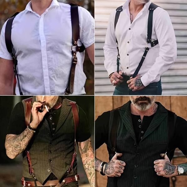new hot fashion Men's strap decorative belt pu leather adjustable British casual strap - Image 4