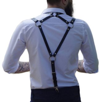 New  Fashion Men's Suspender Trouser Strap Shoulder Strap Leather Adjustable British Casual Strap Shirt Accessories
