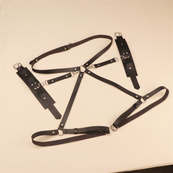 Sm Flirting Passion Sex Props Women Wear Hip Kao Leather One-piece Pants Bound Bracelet Belt - Image 3