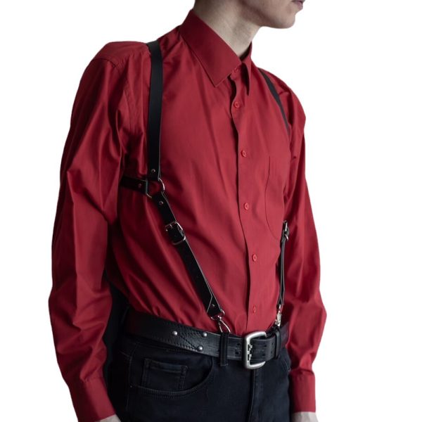 Trendy men's leather leather belt belt cool men Joker fashion punk belt leather shoulder belt a generation of hair - Image 6
