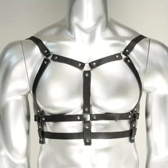 Body Fascination with Leather Control Chest Men's Leather Corset leather harness men