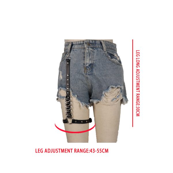 Cross-border European and American punk round thigh ring jewelry foot ring non-slip adjustable elastic buckle leg cover wholesale - Image 17