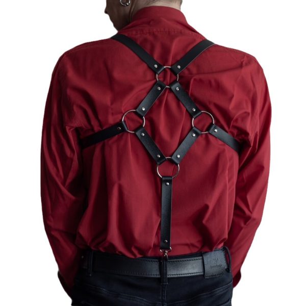 Trendy men's leather leather belt belt cool men Joker fashion punk belt leather shoulder belt a generation of hair - Image 3