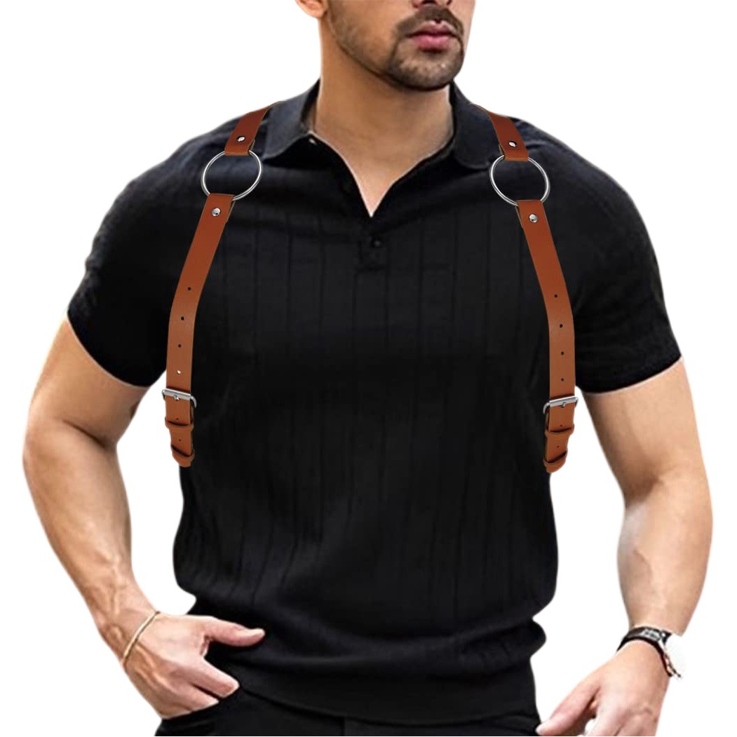 Men's Strap Belt Distinctive Casual Bondage Trend Punk Hip Hop Belt Waist Chain Bar Performance Shirt Accessories