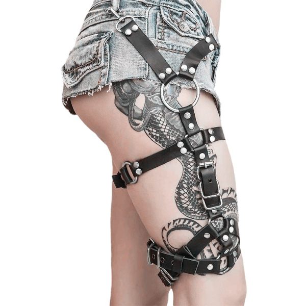 Cross-border European and American punk round thigh ring jewelry foot ring non-slip adjustable elastic buckle leg cover wholesale - Image 6