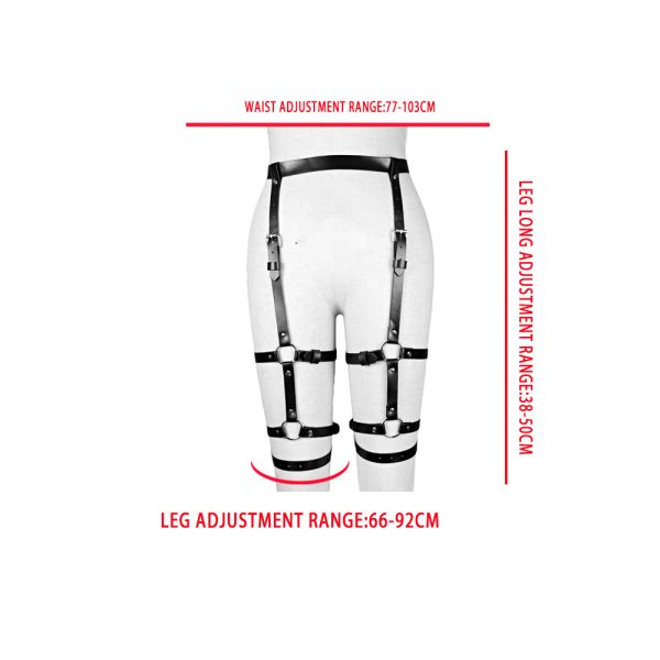 Leather garter belt binding sm European and American taste Amazon sexy hollow pu suit - Image 3