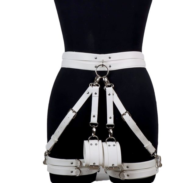 SM binding restraint criminal equipment toys adult sexy leather thigh cuff sexy wear women's equipment adjustable pants - Image 8
