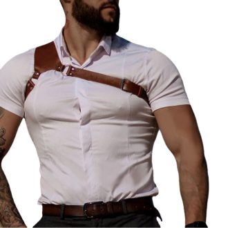 Trendy Personalized Strap Belt Restraint Leather Waist Seal Punk Style One-piece Men's Shirt Accessories Outer Wear