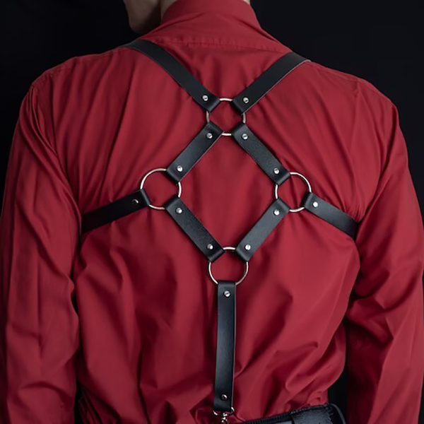 Trendy men's leather leather belt belt cool men Joker fashion punk belt leather shoulder belt a generation of hair - Image 2